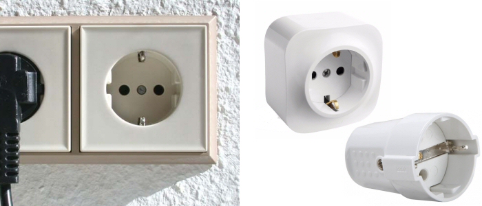 Falba süllyesztett, falon kívüli és lengő dugalj.