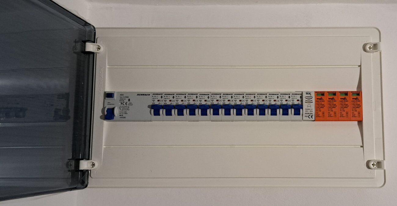 Új, modern és biztonságos kismegszakítók egy esztétikus dobozban.